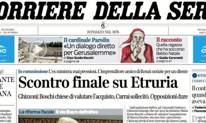 Le prime pagine dei giornali giovedì 21 dicembre 2017