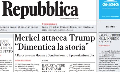 Le prime pagine dei giornali giovedì 25 gennaio 2018