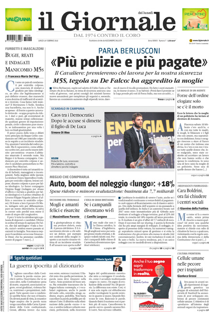 [NAZIONALE - 1] GIORN/INTERNI/PAG-PRIMA ... 19/02/18