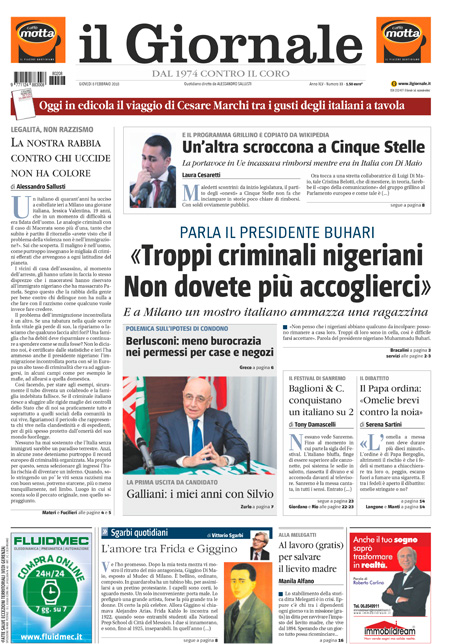 [NAZIONALE - 1] GIORN/INTERNI/PAG-PRIMA ... 08/02/18