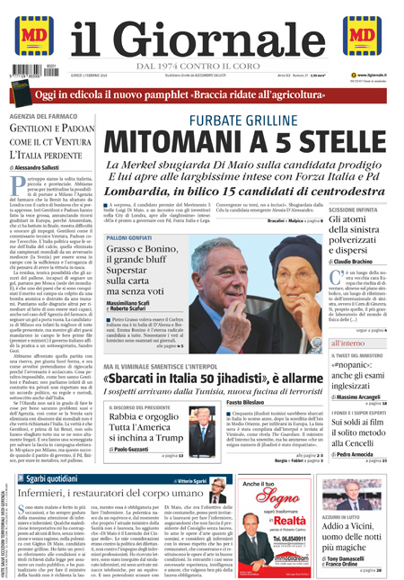 [NAZIONALE - 1] GIORN/INTERNI/PAG-PRIMA ... 01/02/18