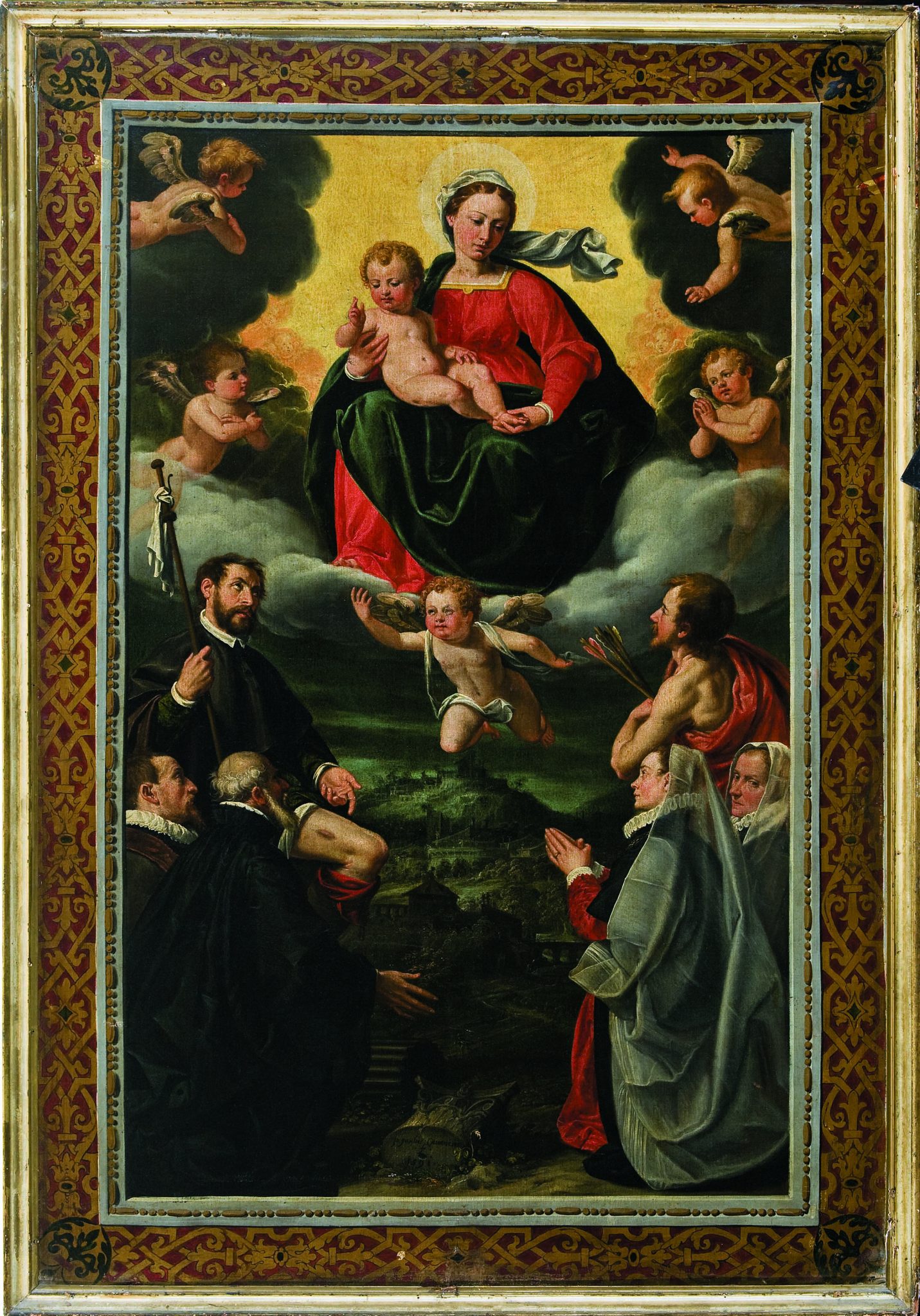 4.Cavagna_Madonna con il Bambino tra i Santi Rocco, Sebastiano e quattro devoti