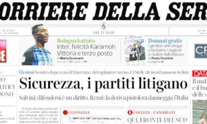 Le prime pagine dei giornali lunedì 12 febbraio 2018