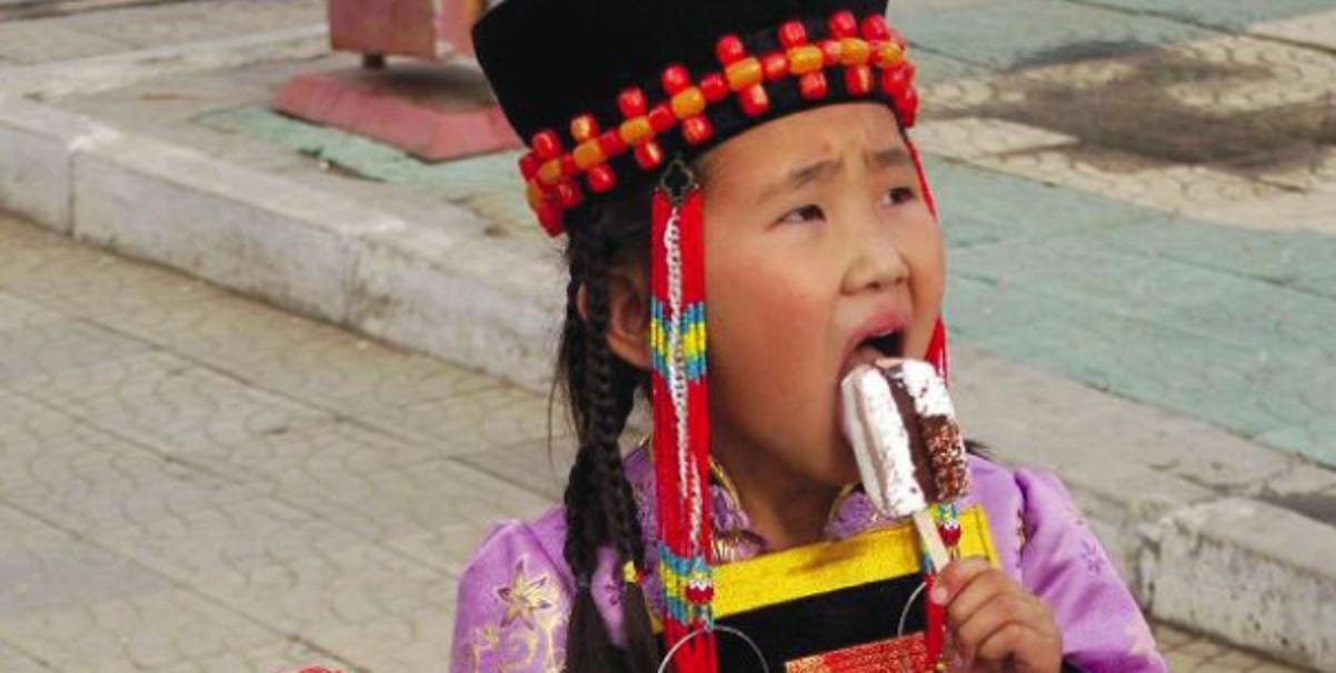 Macchine bergamasche per il gelato nel freddo glaciale della Mongolia