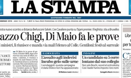 Le prime pagine dei giornali mercoledì 28 febbraio 2018