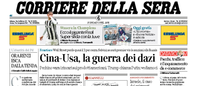 Le prime pagine dei giornali martedì 3 aprile 2018