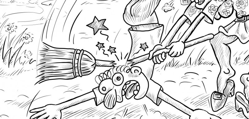 Operaio preso a colpi di scopa da una casalinga di cinquant’anni