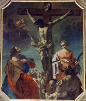 Gesù crocifisso con due sante e Disciplini, Chiesa di Santo Spirito
