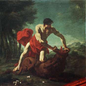 Davide uccide il leone, Chiesa di Sant'Alessandro della Croce