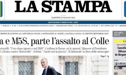 Le prime pagine dei giornali martedì 29 maggio 2018