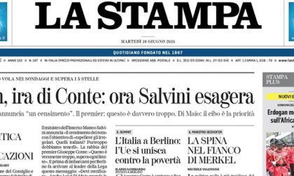 Le prime pagine dei giornali martedì 19 giugno 2018