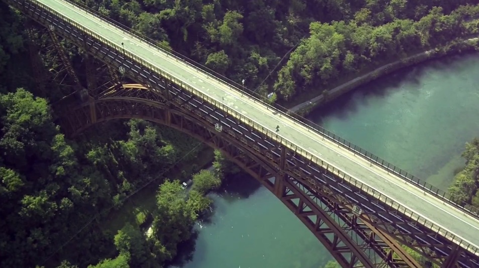 Paderno D'adda - 1 agosto 2014 - ponte San Michele, foto aeree drone