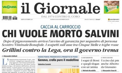 Le prime pagine dei giornali sabato 8 settembre 2018