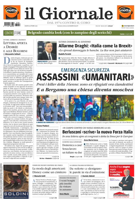 [NAZIONALE - 1] GIORN/INTERNI/PAG-PRIMA ... 26/10/18