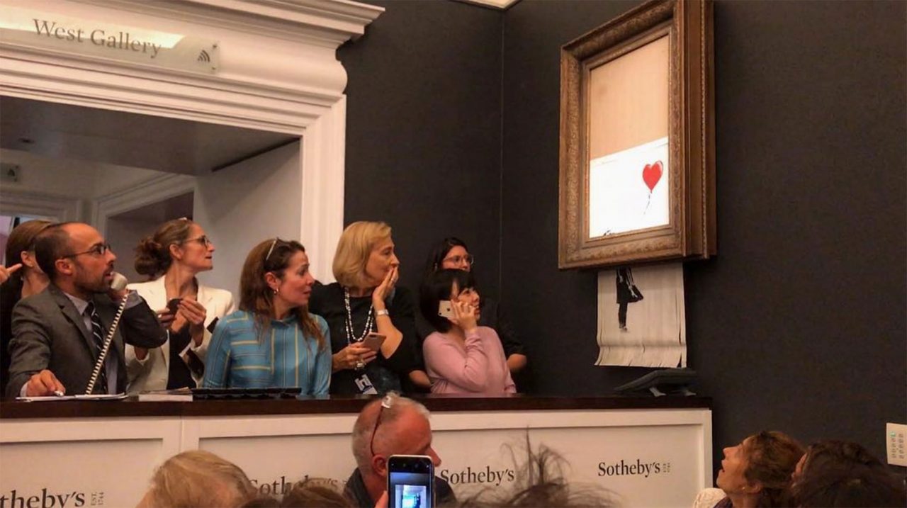Banksy ha distrutto una sua opera che era stata venduta per 1,2 milioni