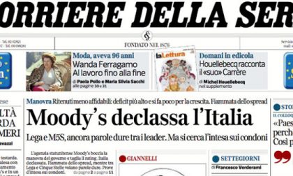 Le prime pagine dei giornali sabato 20 ottobre 2018