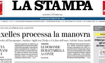 Le prime pagine dei giornali 2 ottobre 2018