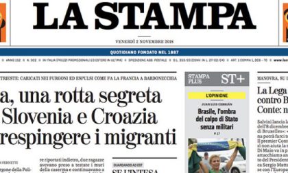 Le prime pagine dei giornali venerdì 2 novembre 2018