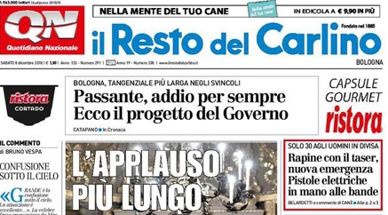 Le prime pagine dei giornali sabato 8 dicembre 2018