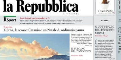 Le prime pagine dei giornali giovedì 27 dicembre 2018