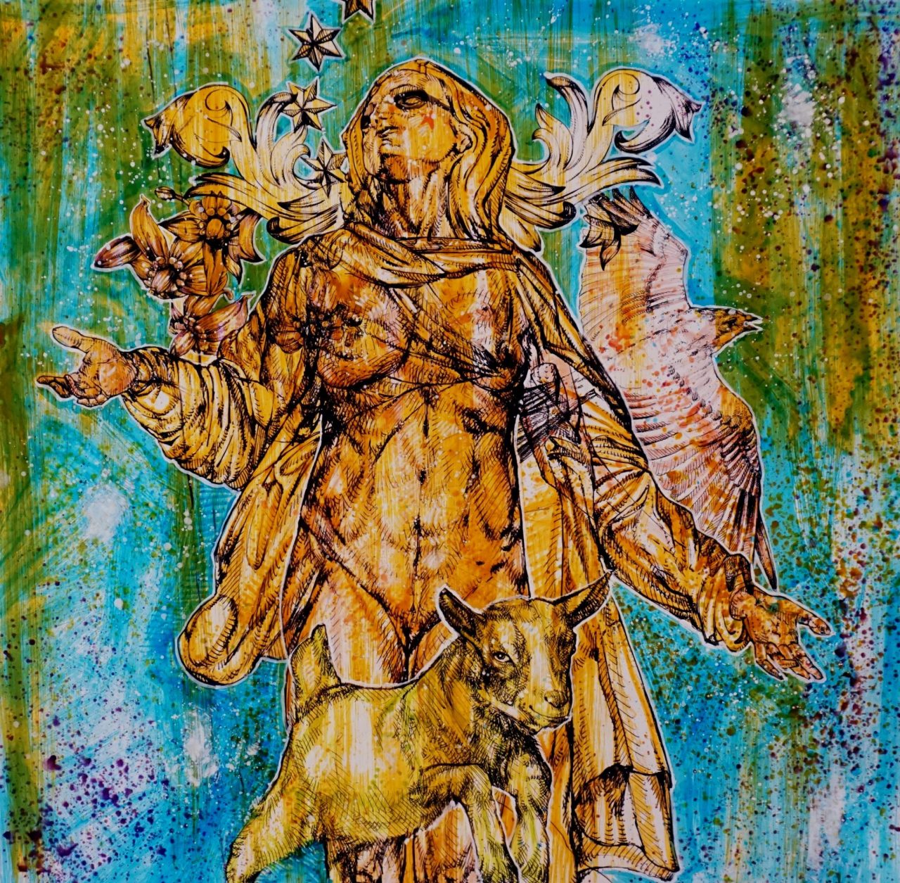 Madonna desnuda di Giò Manzoni (che è un pittore dall’anima rock)