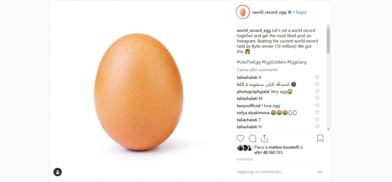 La foto più “cuorata” su Instagram è quella di un semplicissimo uovo