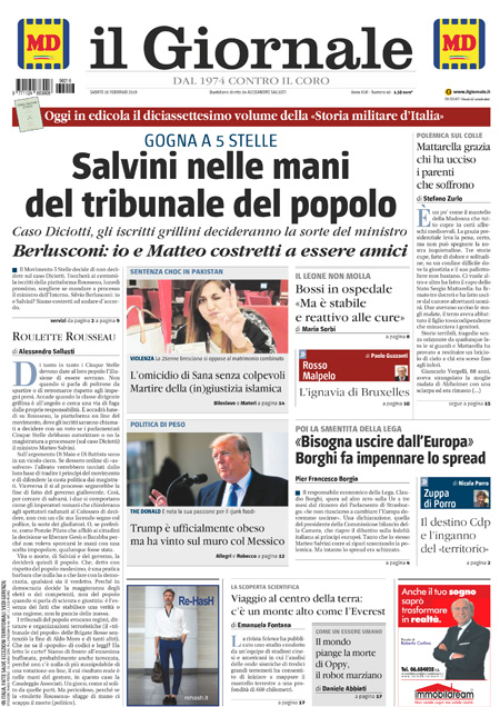 [NAZIONALE - 1] GIORN/INTERNI/PAG-PRIMA ... 16/02/19