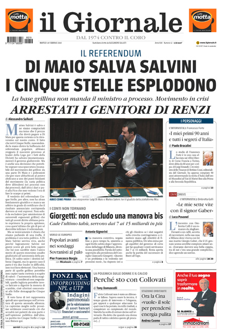 [NAZIONALE - 1] GIORN/INTERNI/PAG-PRIMA ... 19/02/19