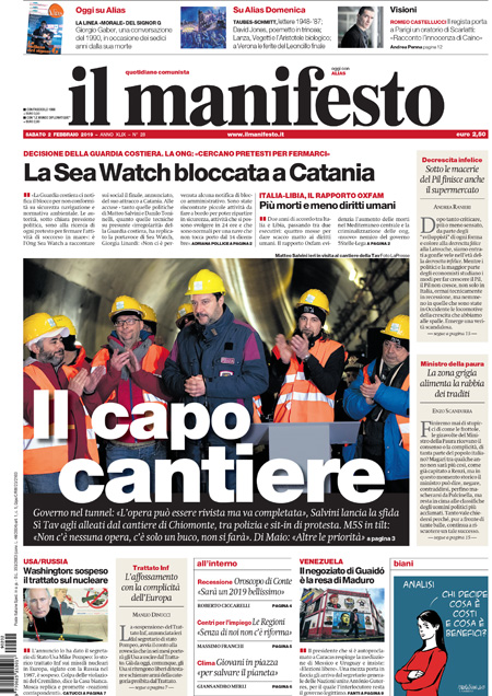 [NAZIONALE - 1] MANIFESTO/PRIMAPAGINA/PAG01 ... 02/02