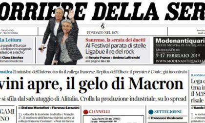 Le prime pagine dei giornali sabato 9 febbraio 2019