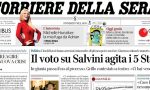 Le prime pagine dei giornali mercoledì 20 febbraio 2019