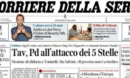 Le prime pagine dei giornali martedì 5 marzo 2019