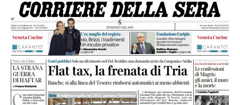 Le prime pagine dei giornali martedì 9 aprile 2019