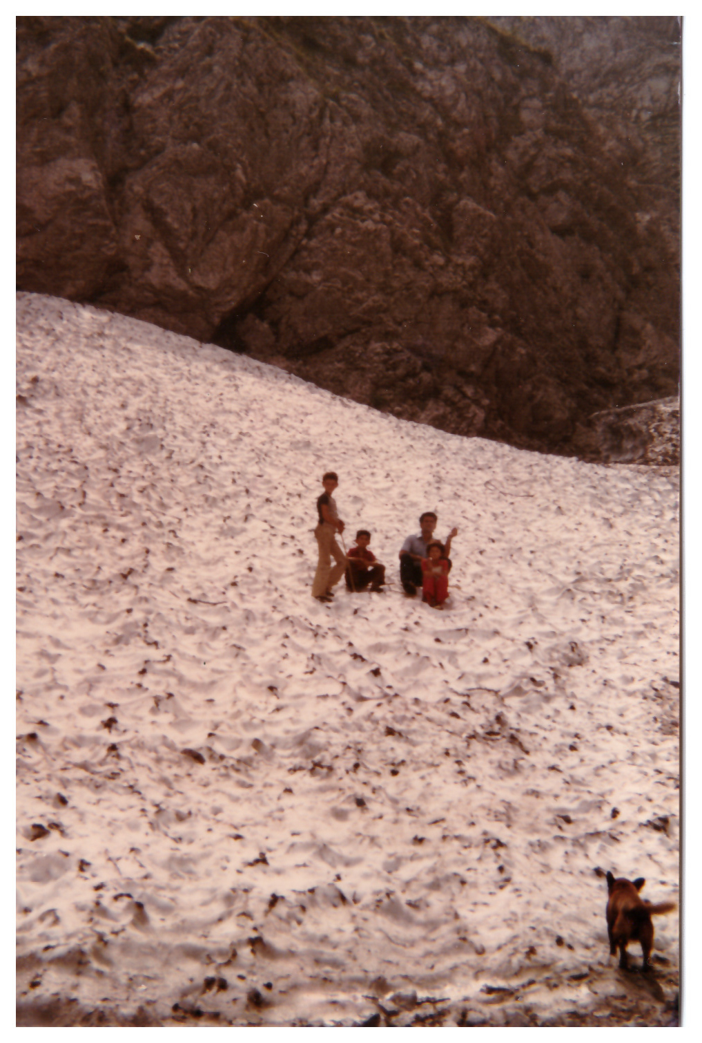 14 - Davide Verzoroli e fratelli sul Ghiacciaio della Val Las negli anni 80