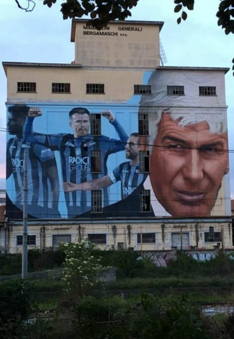 Il grande murale a Boccaleone che saluta la partenza degli eroi