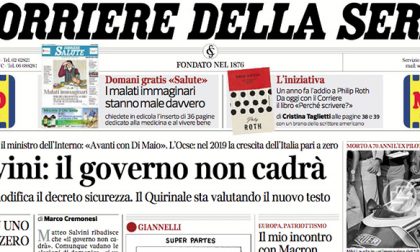 Le prime pagine dei giornali mercoledì 22 maggio 2019