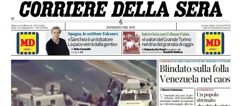 Le prime pagine dei giornali mercoledì 1 maggio 2019