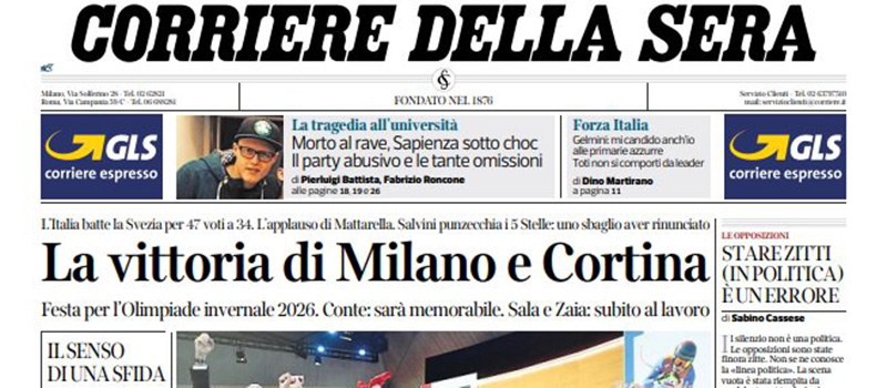 Le prime pagine dei giornali martedì 25 giugno 2019