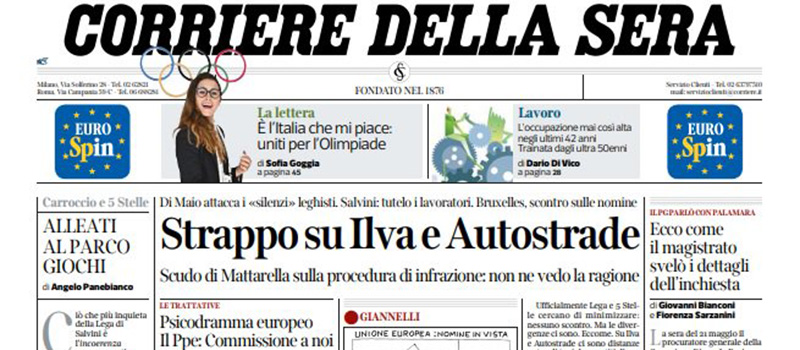 Le prime pagine dei giornali martedì 2 luglio 2019