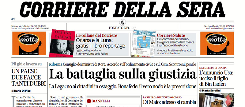 Le prime pagine dei giornali giovedì 1 agosto 2019