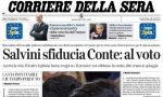 Le prime pagine dei giornali venerdì 9 agosto 2019