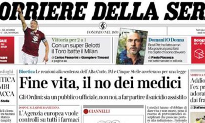 Le prime pagine dei giornali venerdì 27 settembre 2019