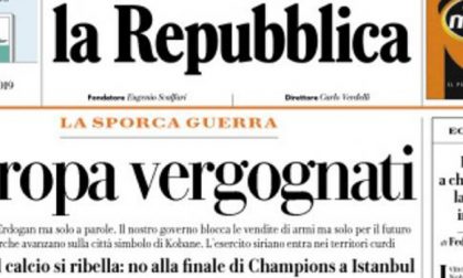 Le prime pagine dei giornali martedì 15 ottobre 2019