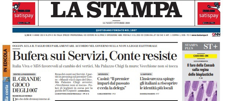 Le prime pagine dei giornali