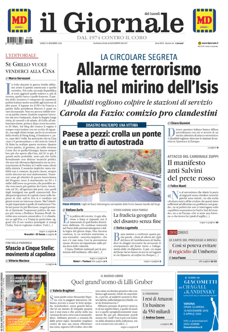 [NAZIONALE - 1] GIORN/INTERNI/PAG-PRIMA ... 25/11/19