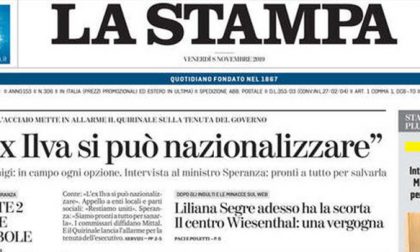 Le prime pagine dei giornali venerdì 8 novembre 2019