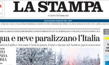 Le prime pagine dei giornali lunedì 18 novembre 2019