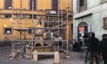 Sono iniziati i lavori di restauro alla Fontana del Delfino in via Pignolo dopo il concorso vinto online