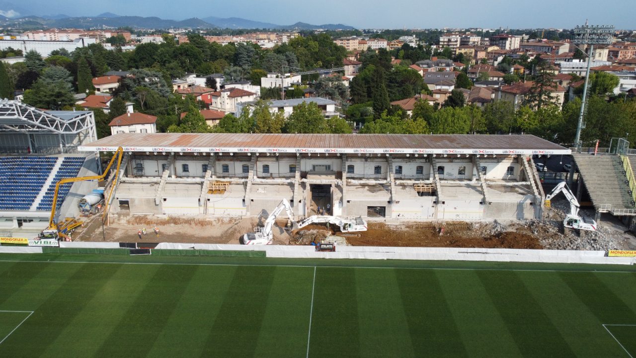 Gewiss Stadium, la Tribuna Ubi non esiste più: dopo la demolizione cambia anche il nome