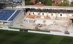 Gewiss Stadium, la Tribuna Ubi è... sparita: l'immagine del cantiere senza i gradoni